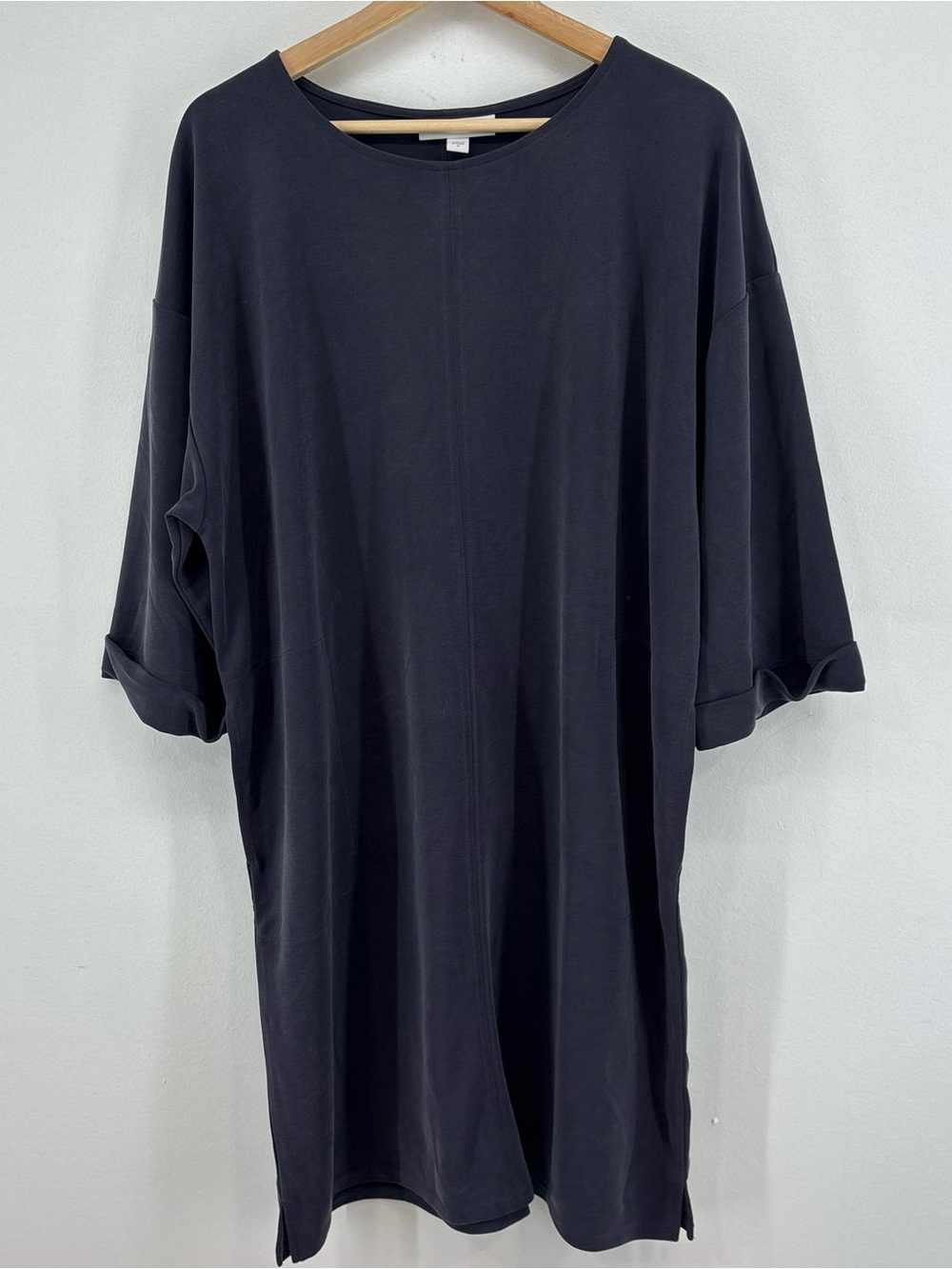 Purejill Women’s Relaxed Fit Short-Sleeve Shirt Dress - Stone Grey Size: Medium